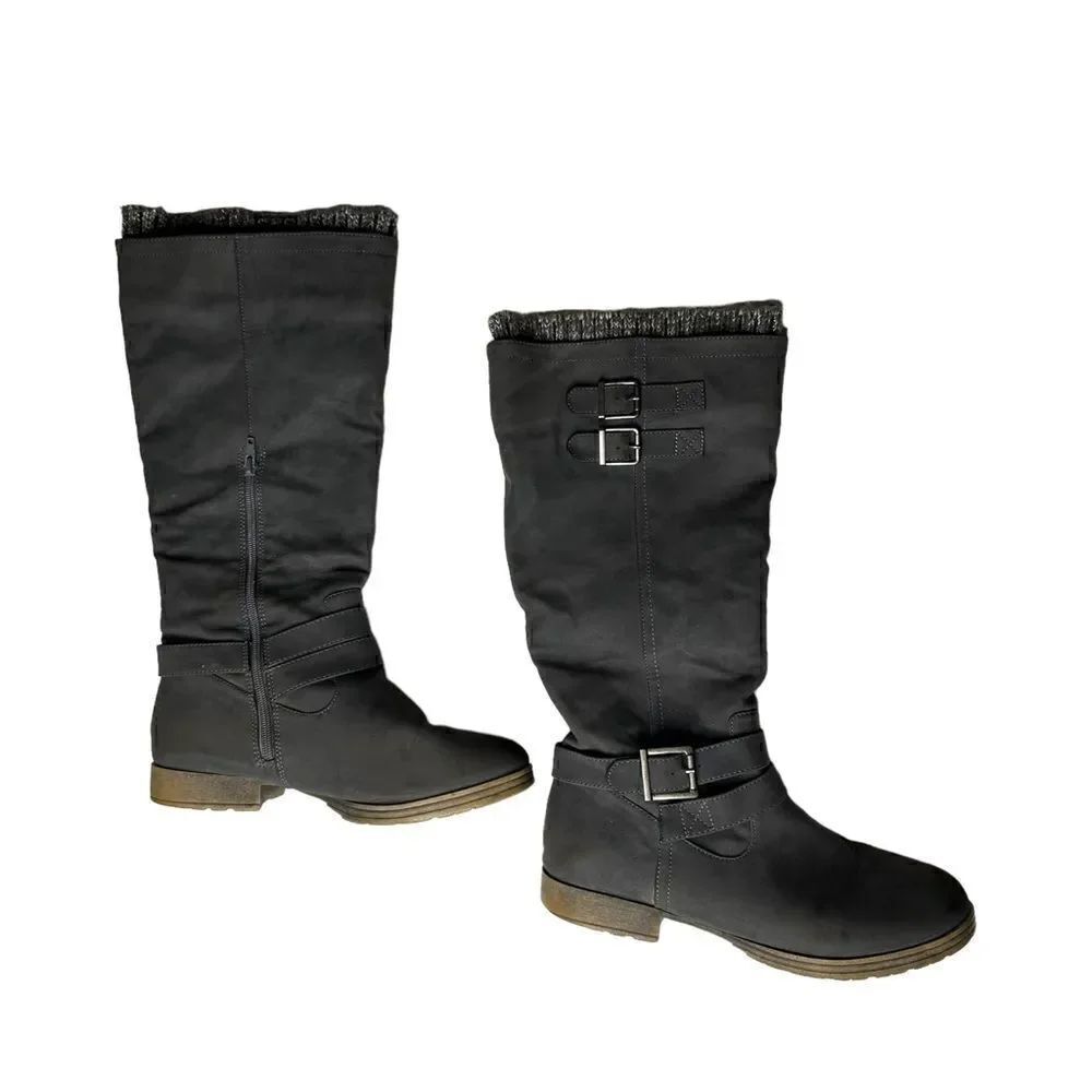 JustFab Grey Rubie Boots Womens size 10